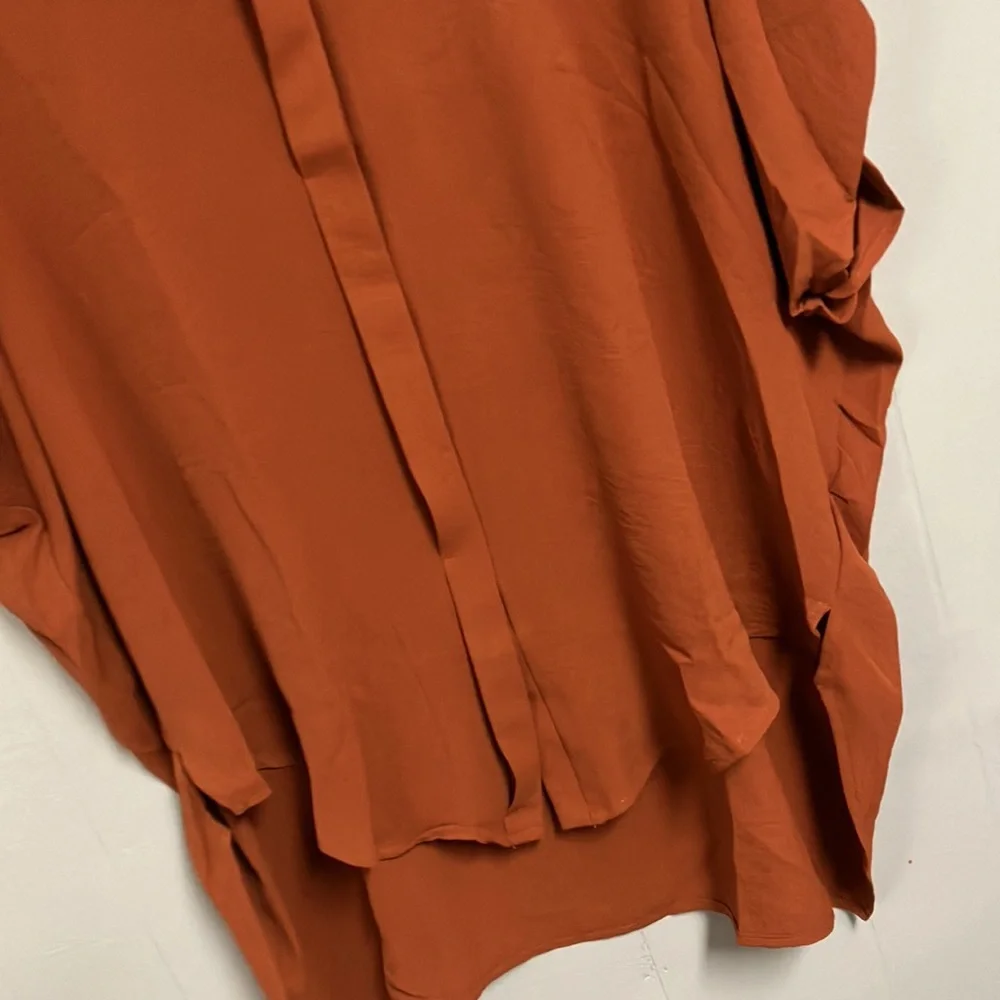 NWT Umgee Women's Rust Top Large Oversized Short Sleeve Button Up New With Tags - Picture 5 of 9